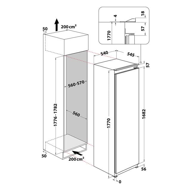 Detalle 2 de Whirlpool WHSD18F073C1 congelador No Frost 10 años