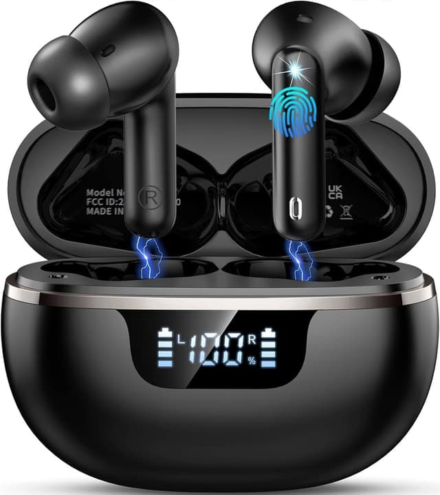 Detalle de 2026 Wireless Earbuds (Bluetooth 5.4) with 4 ENC Noise Cancelling Mics, 50H Playtime, IP7 Waterproof