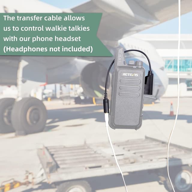 Detalle de Retevis TCK01 cavo di trasferimento con auricolare 2 pin Kenwood ↔ jack 3,5 mm per walkie talkie compatibili