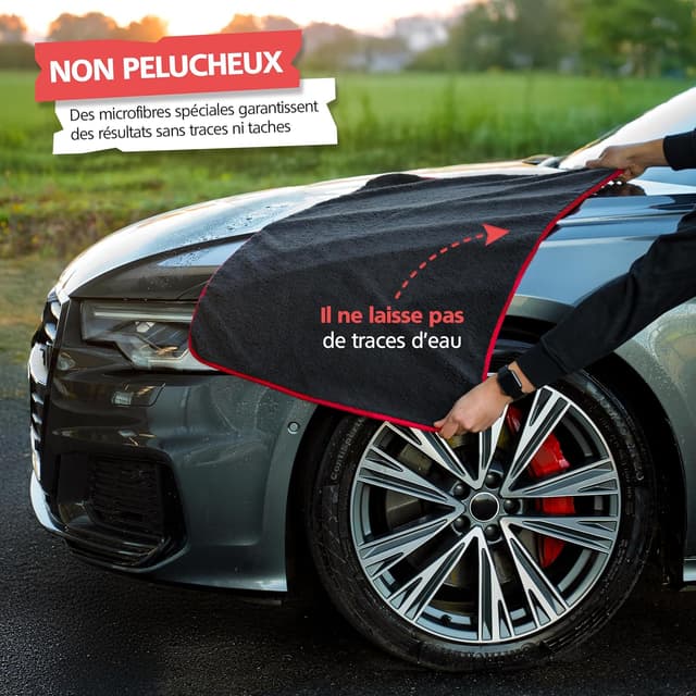 Detalle de Chiffon de séchage XXL SPRINGER ZX1600 en microfibres ultra absorbantes (90 x 60 cm)