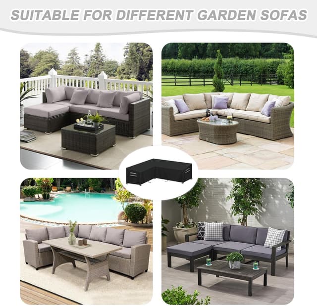 Thumbnail 5 de SIMPHAUS L Shaped Garden Furniture Cover