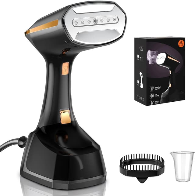 Detalle de PKBD Handheld Clothes Steamer (1800W) with Detachable 300ml Tank, LED Screen & 3 Steam Speeds