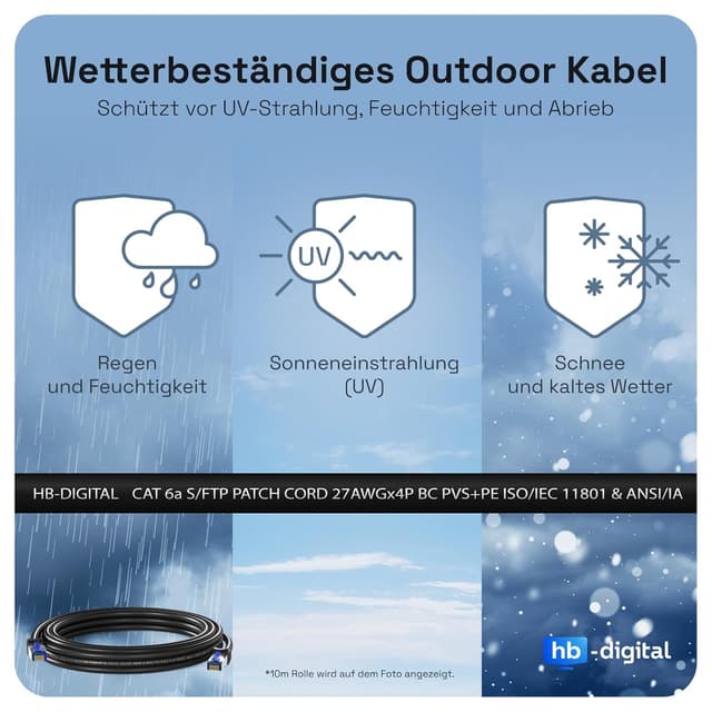Thumbnail 6 de HB-DIGITAL 7,5 m CAT 6a Outdoor LAN Kabel