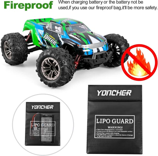 Detalle 2 de YONCHER YC200 auto radiocomandata 1/16 4WD 45+ km/h off-road con telecomando 2 batterie