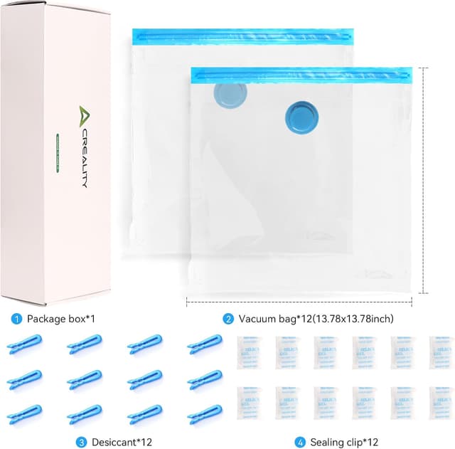 Thumbnail 6 de Creality 3D Filament Aufbewahrungsbeutel Vakuumbeutel Kit (12er) – Filament trocken halten & vor Staub schützen