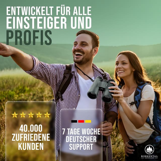 Thumbnail 6 de Birkental Fernglas für Erwachsene 12x42 inkl. Zubehör – wasserdicht, leicht & kompakt (grün)