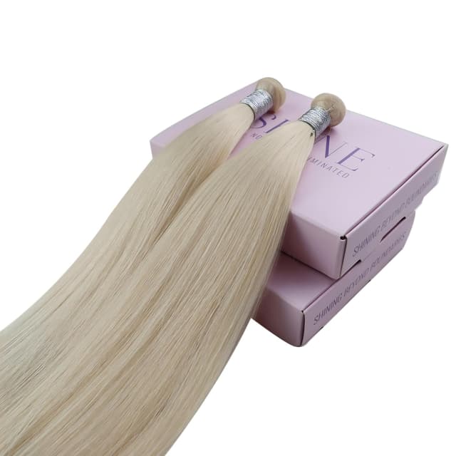 Thumbnail 6 de Fshine Echthaar Extensions Tressen Blond, 60 cm (60 g) – zum Einnähen, Remy Weft Bund