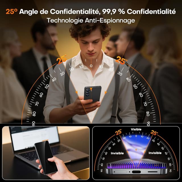 Detalle 2 de TOCOL Verre Trempé Anti Espion Galaxy S24 Plus