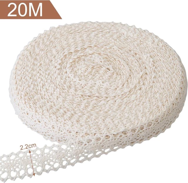 Thumbnail 1 de Naler Spitzenband Cremeweiß 20 m x 22 mm