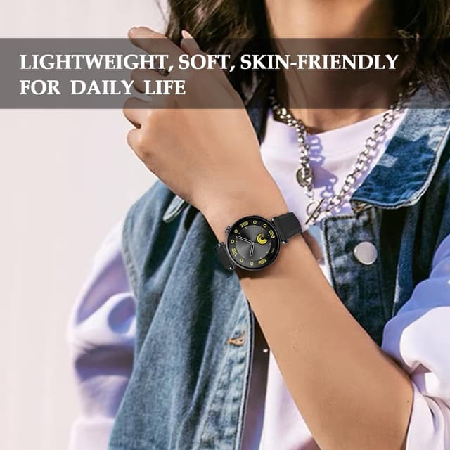 Detalle de Bracelet cuir 18 mm pour Huawei Watch GT6/GT5/GT4 41 mm (remplacement) avec boucle inox