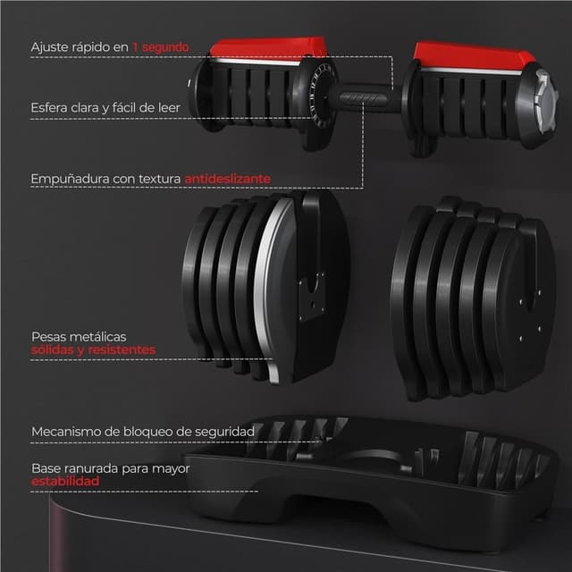 Thumbnail 6 de Yaheetech Mancuerna Ajustable 16 en 1 2–40 kg