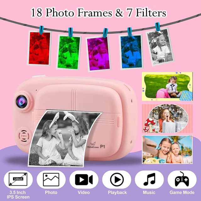Thumbnail 1 de GlobalCrown Instant Camera for Kids