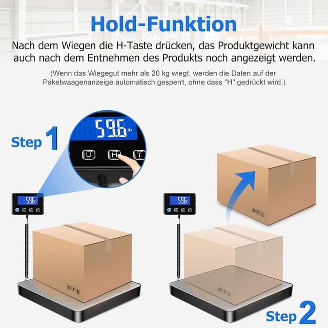 Detalle 2 de KUAIVO Paketwaage 200 kg Präzisionswaage ⚖