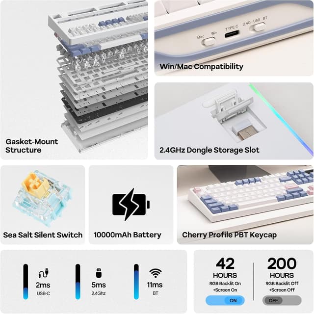 Thumbnail 1 de EPOMAKER TH108 PRO 10000mAh wireless mechanical keyboard ⌨