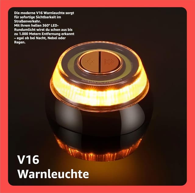 Thumbnail 3 de POWR CAR V16 Warnleuchte - IDADA 21020060 - Warndreieck & Pannendreieck - EU Zulassung 2026 - Auto & Motorrad
POWR CAR V16 Warnleuchte - IDADA 210…