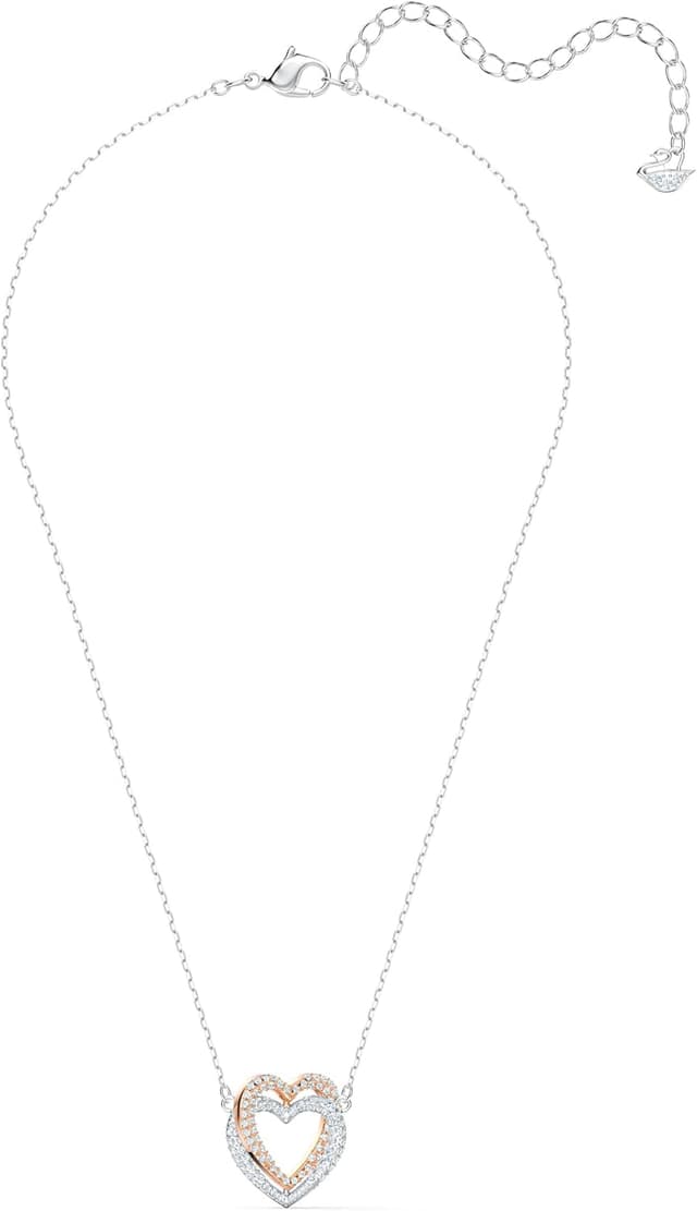 Detalle 2 de Swarovski Collar Infinity corazón en blanco 💍