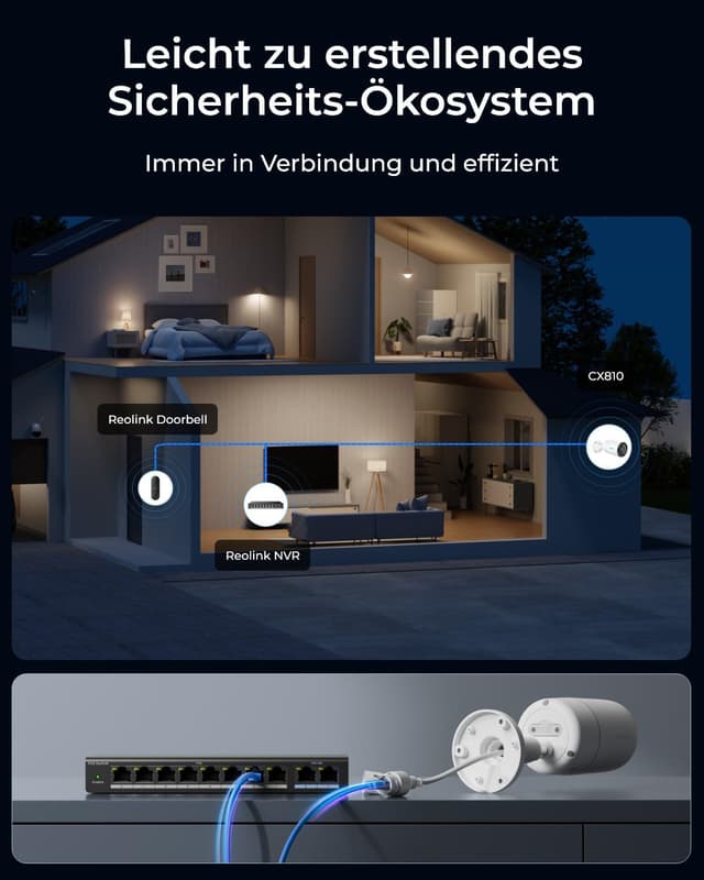 Detalle 2 de Reolink CX810 ColorX PoE 4K-UHD Kamera mit Echtfarben-Nachtsicht, HDR und 2-Wege-Audio