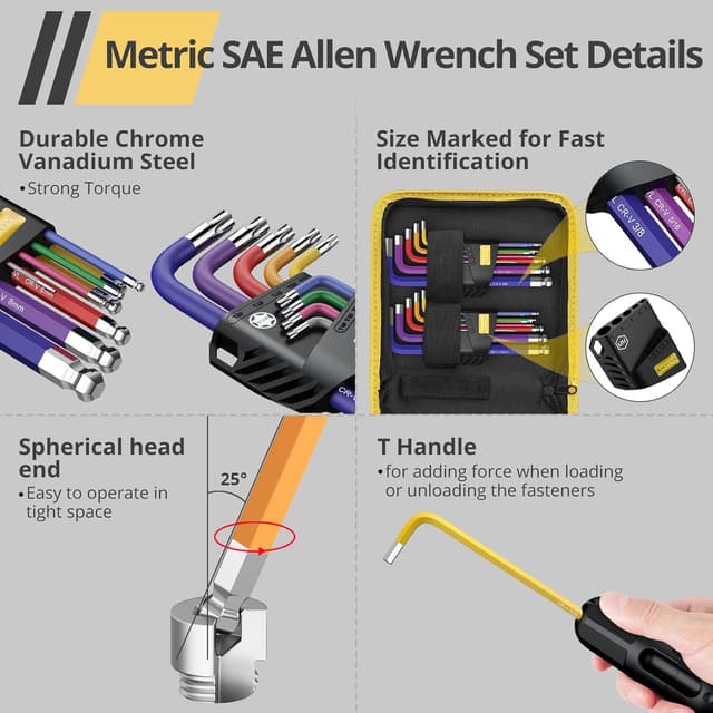 Thumbnail 3 de AMTOVL Hex Keys Set 27-piece long ball end tool 🛠