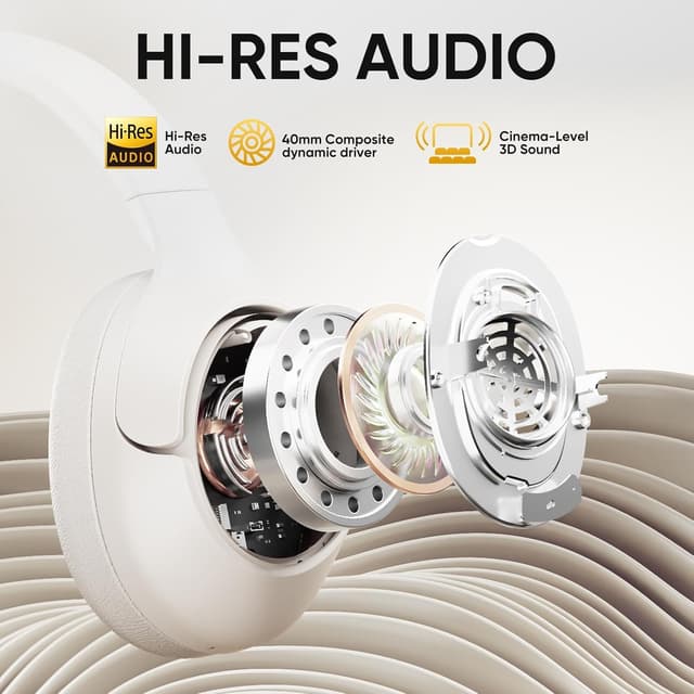 Detalle de QCY H3 ANC Cuffie Bluetooth over-ear con cancellazione attiva del rumore e Hi-Res Audio