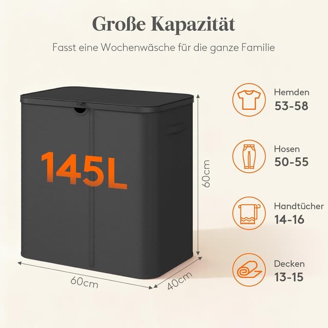 Thumbnail 1 de Lifewit Wäschekorb 145 L mit Deckel
