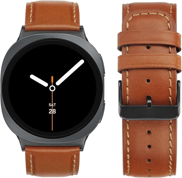 Detalle de Tasikar Genuine Leather Watch Bands for Samsung Galaxy Watch 8 (40mm/44mm/Classic 46mm)