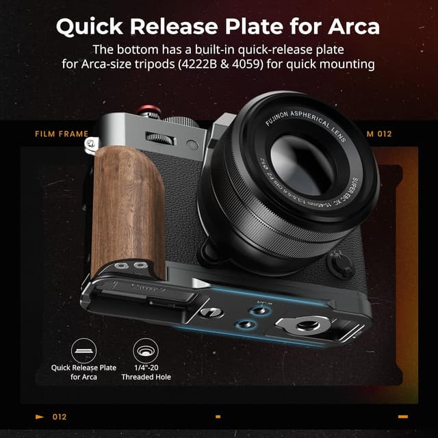 Thumbnail 4 de SMALLRIG X-T30 III piastra L con manico in legno