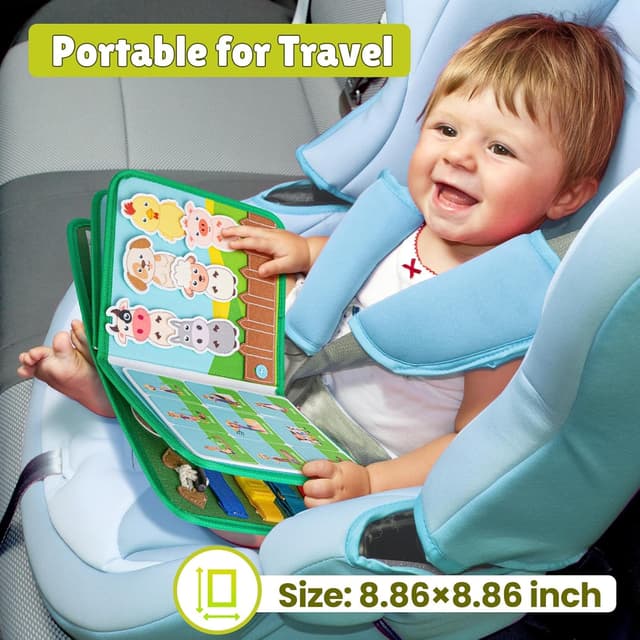 Thumbnail 2 de Quanquer Busy Book Farm 8,86×8,86 pollici 18 attività