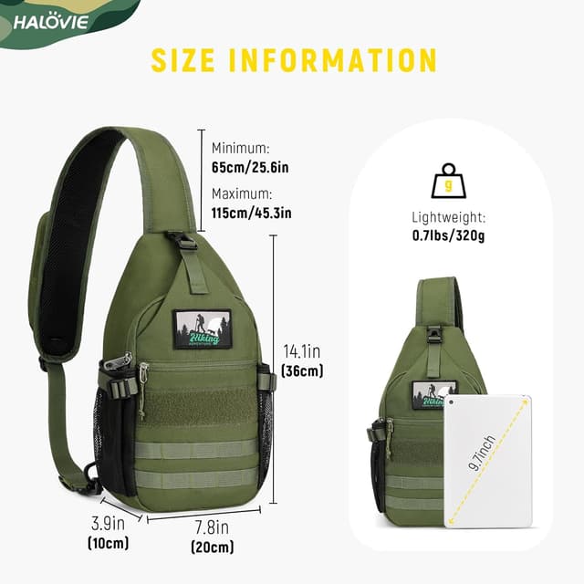 Thumbnail 5 de HALOVIE Brusttasche Anti-Diebstahl Slingbag Umhängetasche Crossbody – mit RFID-Schutz und MOLLE