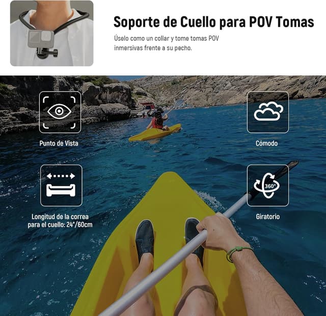 Detalle 2 de NEEWER GP15 Soporte Magnético Cuello para Cámaras de Acción 📸