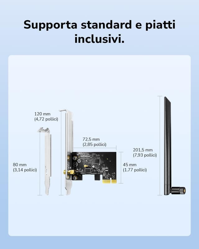 Detalle de Cudy AC650 WiFi dual band PCIe 650 Mbps