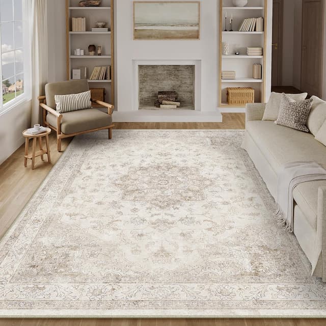 Imagen de PureCozy Vintage Alfombra Salon 200x300cm Beige en OfertitasTOP