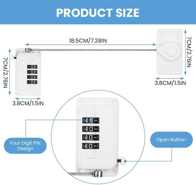 Thumbnail 1 de AYESY Securite Fenetre Enfant verrou 3 chiffres đź”’