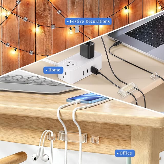 Detalle 2 de Senndio cable clips 75PCS, adhesive holders