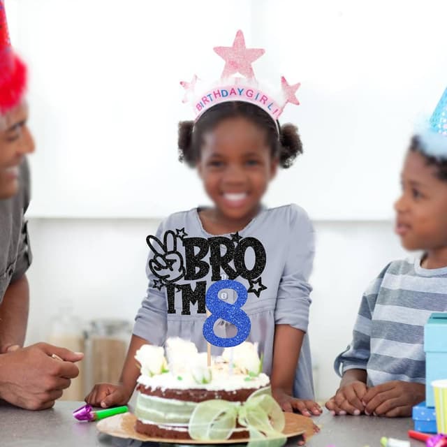 Thumbnail 6 de Glitzer Tortendeko BRO I'm 8, 1 Stück