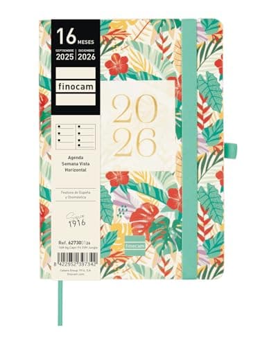 Detalle 2 de Finocam Agenda Capri 16 meses Jungla 2025–2026 📒