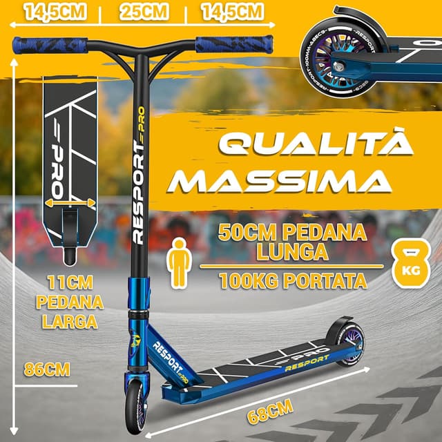 Thumbnail 6 de RE:SPORT Revo Pro monopattino stunt per bambini e adulti, ruote PU 110 mm, Y-Bar e cuscinetti ABEC 9