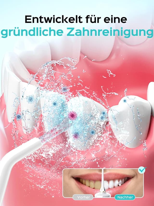 Detalle 2 de COSLUS E40 kabellose Munddusche mit 10 Stufen