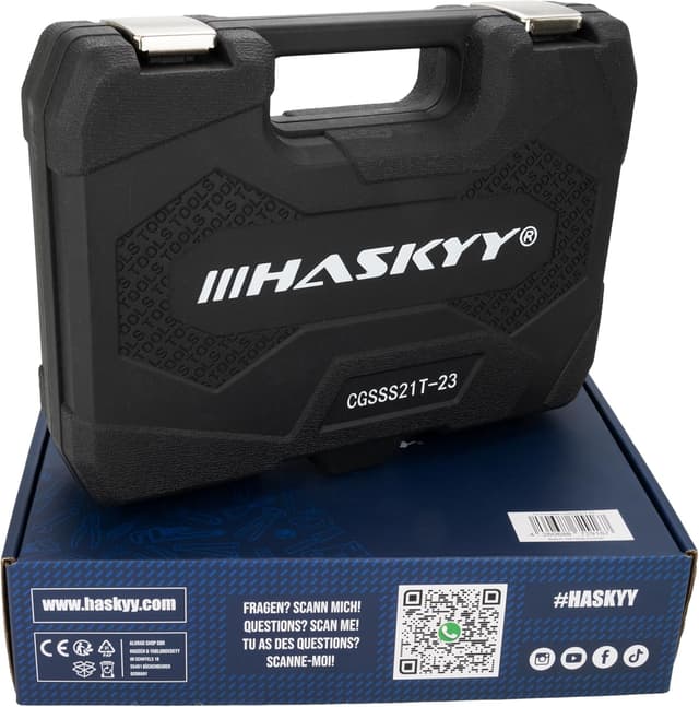 Detalle 1 de Jeu de clés à douille à denture multiple 1/2" XZN (21 pièces) HASKYY, 8 à 36 mm