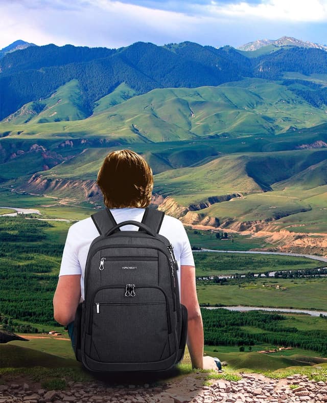 Thumbnail 6 de KROSER School Laptop Backpack (up to 17.3 inch) with USB charging port, headphone interface and RFID pockets