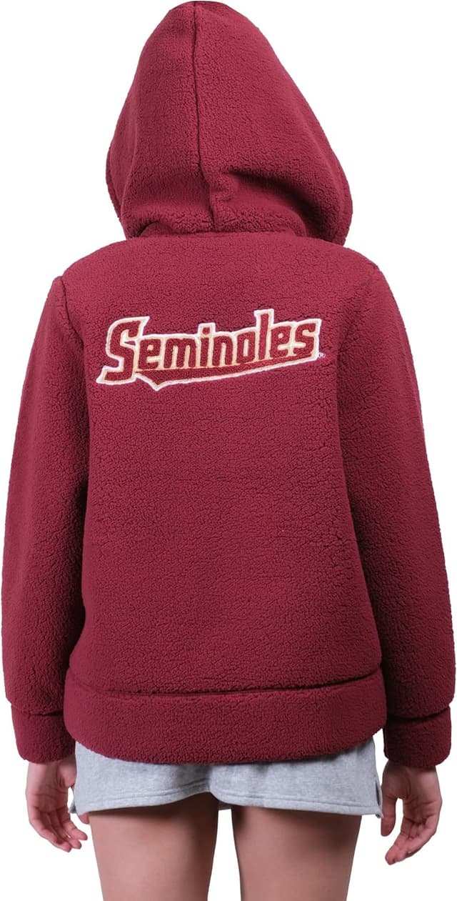 Detalle de Ultra Game Women’s NCAA Official Super Soft Sherpa Full Zip Hoodie Sweatshirt