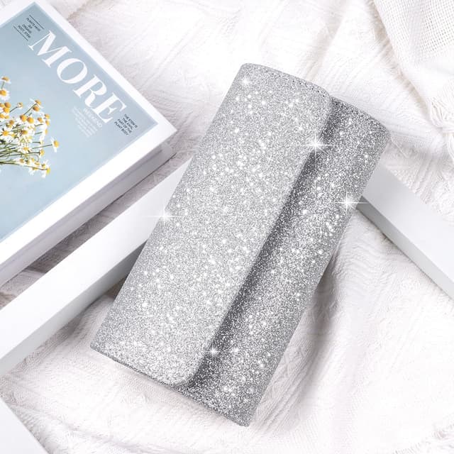 Thumbnail 2 de OSDUE Kettentasche Glitzer-Clutch Silber