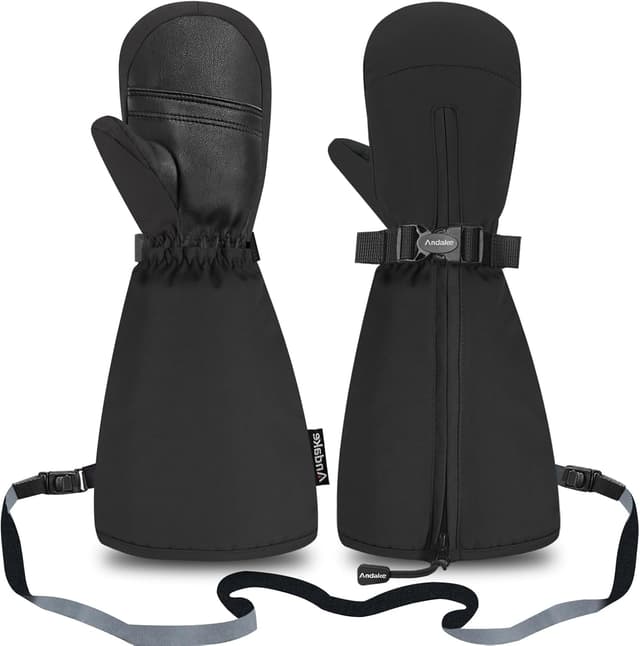 Imagen de Andake Kinderhandschuhe Warm & Wasserdicht Winterfäustling mit Reißverschluss en OfertitasTOP