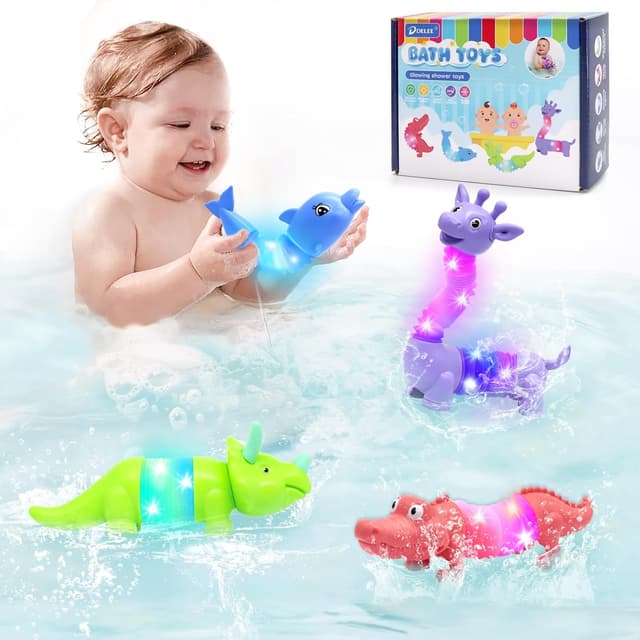 Detalle de DELEE Animal pop bath toys LED 4 pack