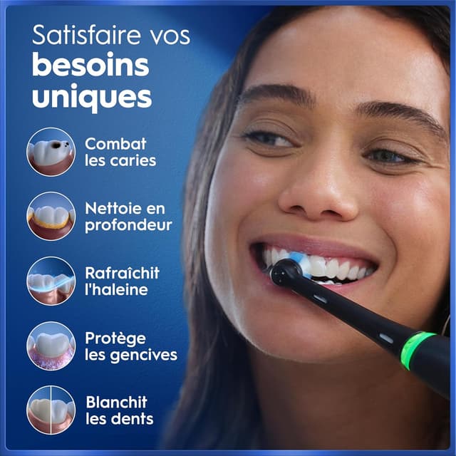 Thumbnail 6 de Oral-B iO 5 noire : brosse à dents électrique iO 5 avec 5 modes, capteur de pression et étui de voyage