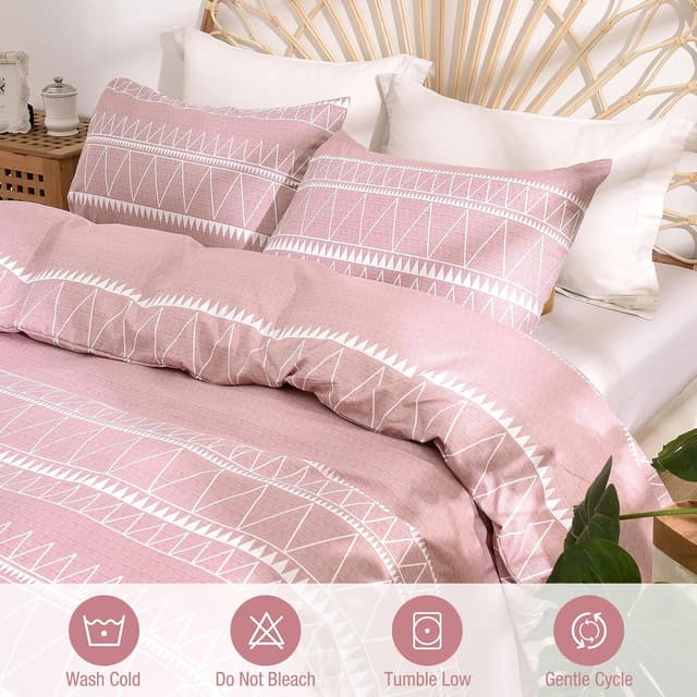 Detalle 2 de Lekesky Pink duvet cover set 230x220cm