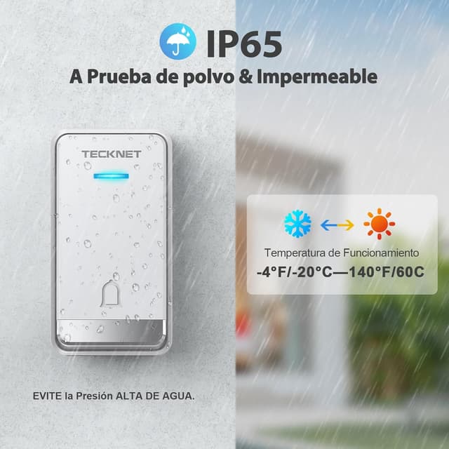 Thumbnail 5 de TECKNET Timbre Inalámbrico 400 m 📢