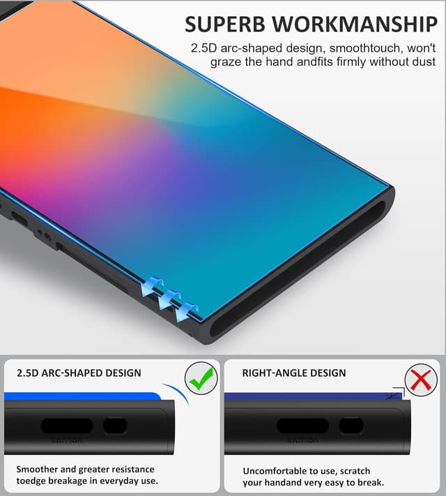 Detalle 2 de GAMSINGY Switch 2 Panzerglas-Schutzfolie (9H) – Schutzglas für Nintendo Switch 2 2025, 2 Stück