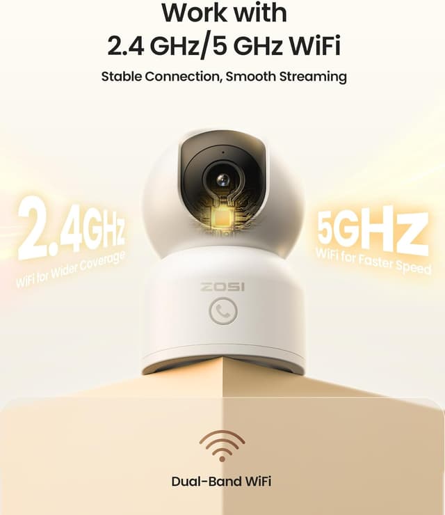 Thumbnail 6 de ZOSI C518 Telecamera WiFi 4K per interni con visione a 360° e scheda da 64 GB
