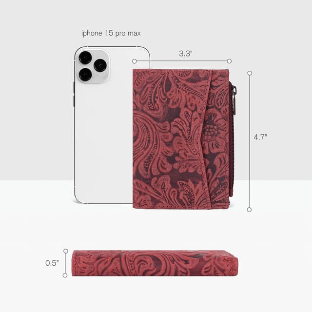 Detalle de Oak Leathers women’s RFID wallet 4.2in