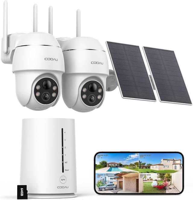 Detalle de COOAU 4MP Surveillance WiFi 2,5K 64 Go